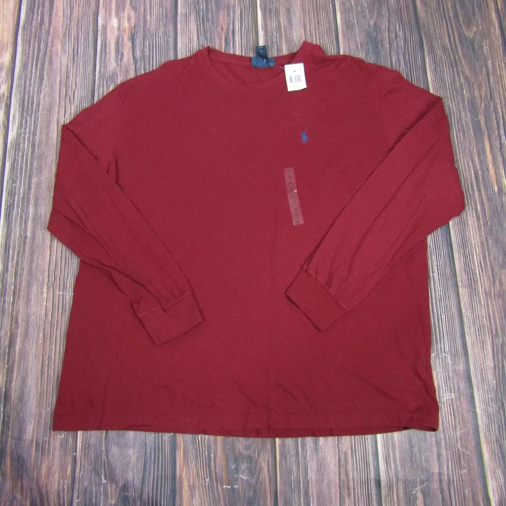 Polo‎ Ralph Lauren NWT Red Crewneck Long Sleeve Tee Shirt Mens XL
